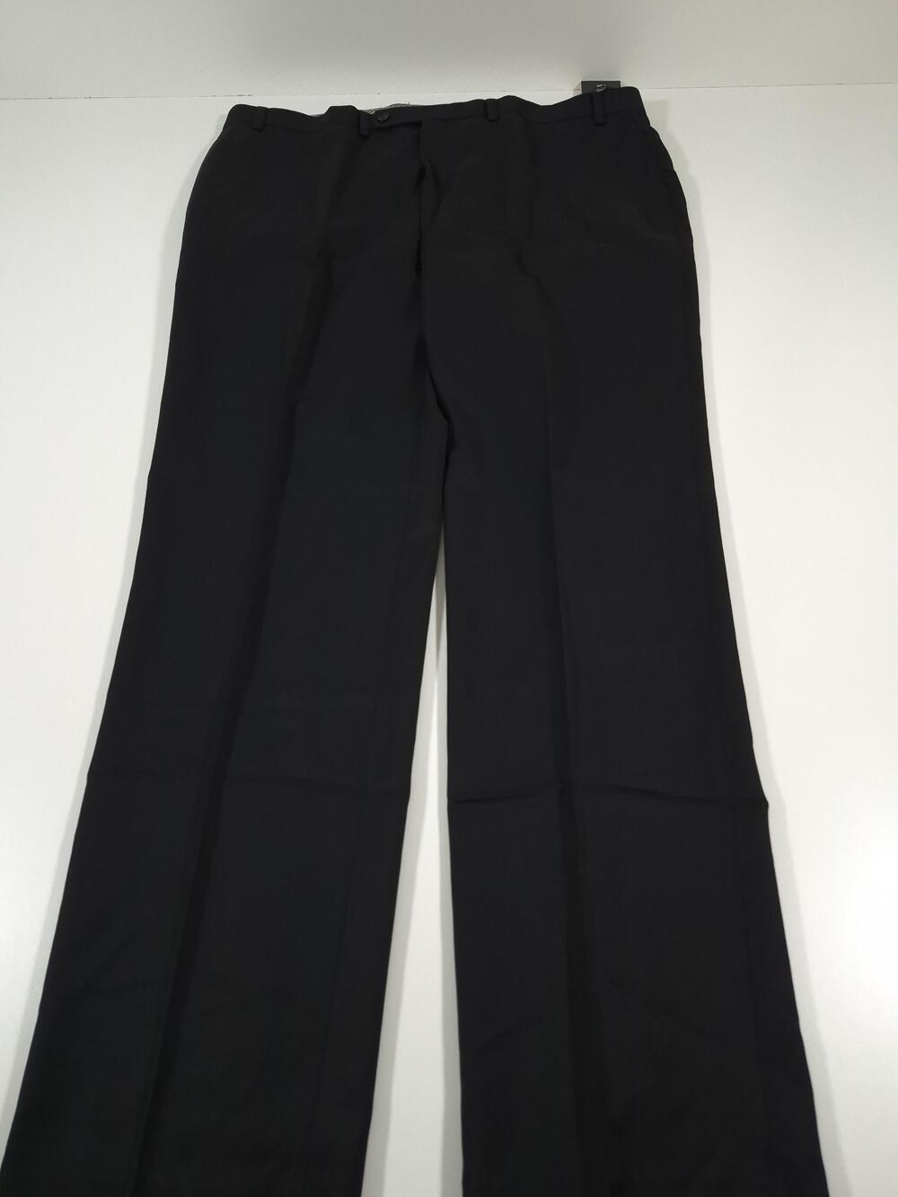 Lauren Ralph Lauren Dress Pants Men's 42x34 Black Wool Flat Front Big & Tall
